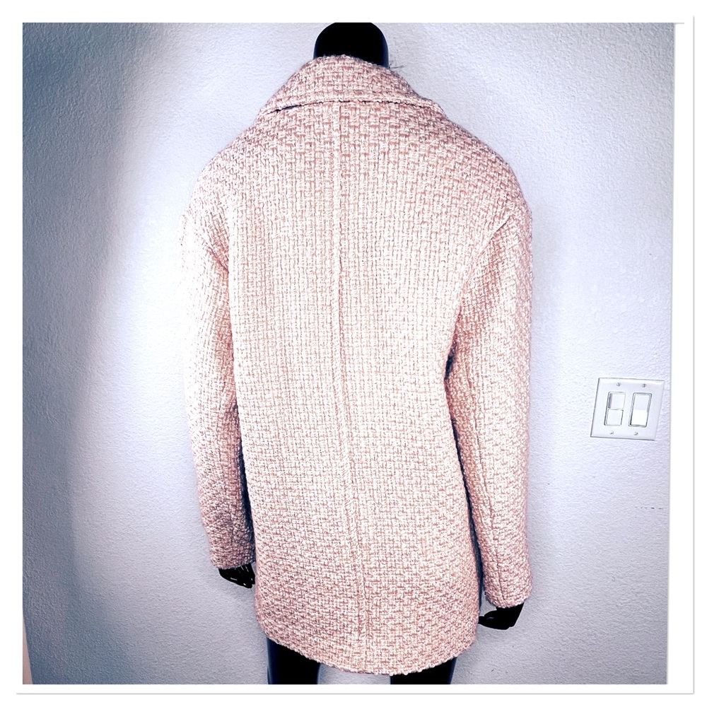 Abercrombie & Fitch Women's Wool Blend Light Pink Neutral Texture Sz S Oversized - Picture 6 of 10